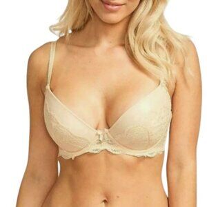 Figleaves Womens Juliette Lace Plunge Underwire Bra Beige 30D New